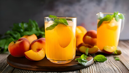 Peach Basil Lemonade- Blend fresh peaches and basil into a delightful lemonade.