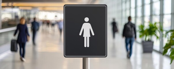 Airport signage showing terminal directions with large