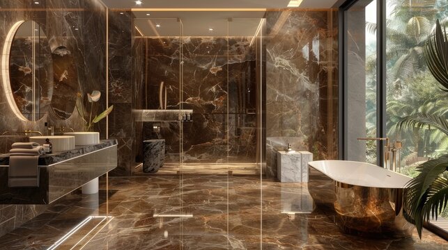 Exotic Onice Marble for Interior and Exterior Design with Natural Emperador Marble Tiles and Quartzite Structure Slice