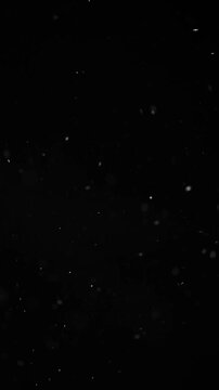 vertical footage of dust dark background