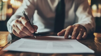 Businessman Signing Contract or Document