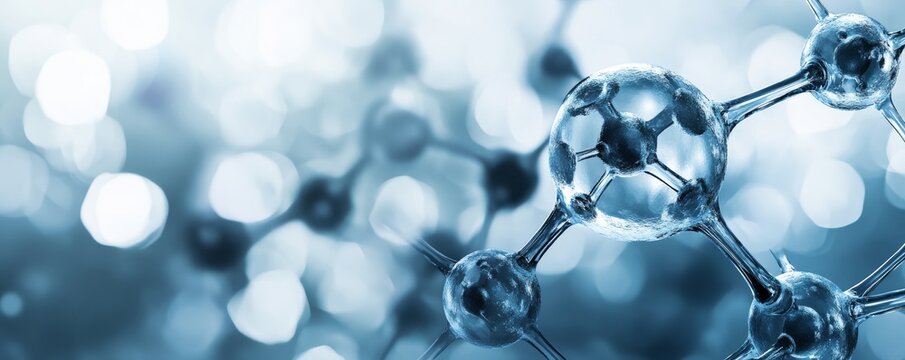 Crystalline Molecular Structure with Bokeh Background - A Visual Representation of the Building Blocks of Matter