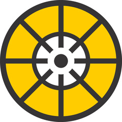 Obraz premium disk symbol yellow and black outline 
