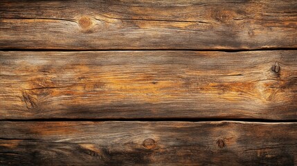Fototapeta premium Rustic Wooden Texture A Close-Up of Weathered Wood Planks, with Knots and Grain Patterns, for Background or Design