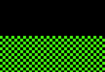 Green checkerboard texture on black background