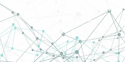 Technology abstract white digital background of points and lines. Connection science background blue Mesh.Geometric plexus structure cybernetic concept. Internet connection network high digital design