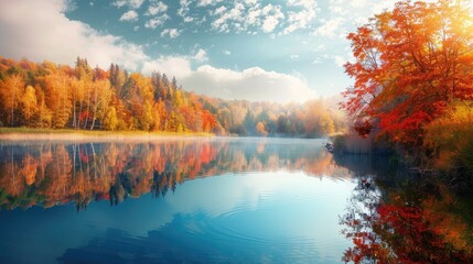 Fototapeta premium Vibrant Autumn Scenery.