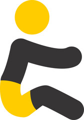 character and hand yellow and black symbol 