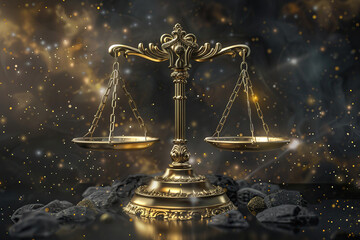 Astrological composition with concept of Libra zodiac sign symbol