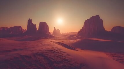 sunrise over the desert
