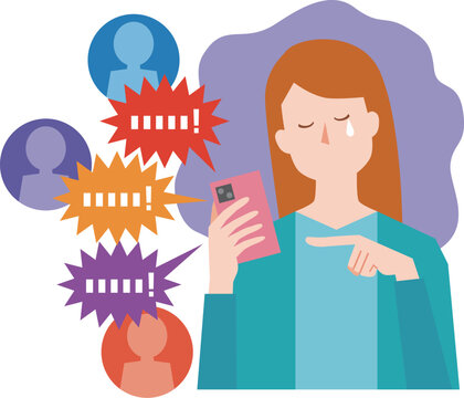 SNSでの誹謗中傷に心を痛める女性