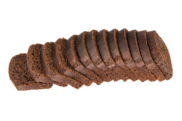 Sliced Rye bread isolated on white background