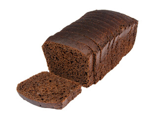 Sliced Rye bread isolated on white background