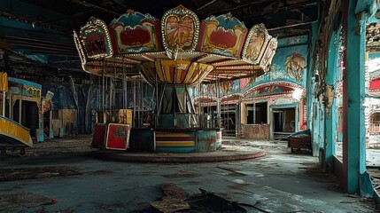 Naklejka premium Abandoned Carnival interior