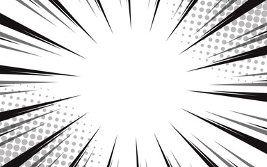 Fast speed lines on white background. Anime comic speed line movement effect.