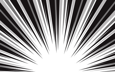 Fototapeta premium Fast speed lines on white background. Anime comic speed line movement effect.