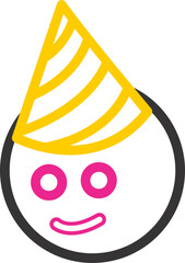 emojis with black and blue outline 