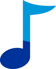 music note sign blue and dark blue 