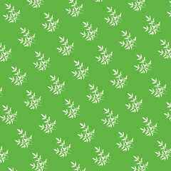 Abstract pattern from white leaves isolated on a green background.