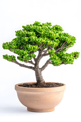 Indoor potted tree plant isolated on white background