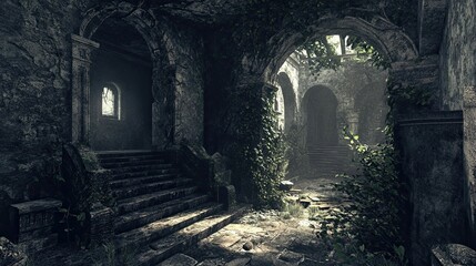 Obraz premium Ancient Ruins with Hidden Horrors interior