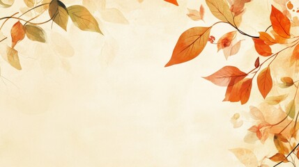 Vibrant Autumn Leaves Floating on a Soft, Serene Background