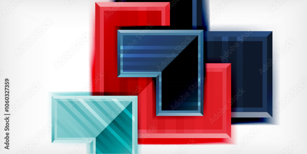 Poster Arrow symbols created with 3d effects and line texture geometric abstract background
