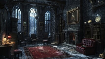Obraz premium Haunted Castle Mountain interior 