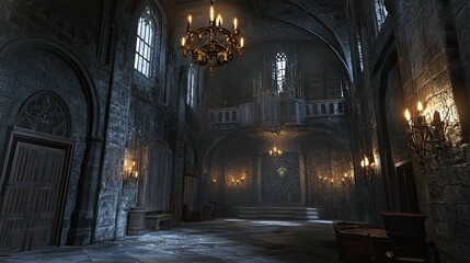 Obraz premium Haunted Castle Mountain interior 