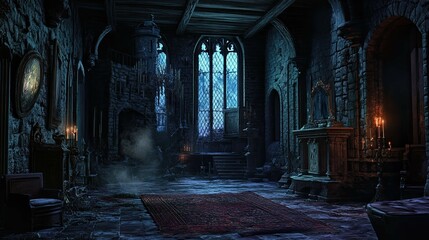 Fototapeta premium Haunted Castle Mountain interior 