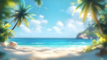 Obraz premium Tropical Beach Illustration