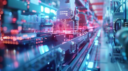 A highly intricate assembly line where 5Gpowered sensors gather data and send it to AI systems enabling onthespot decision making and minimal human intervention.