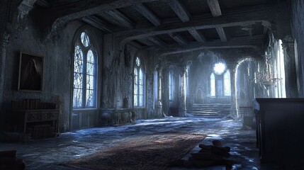 Obraz premium Haunted Castle Mountain interior 