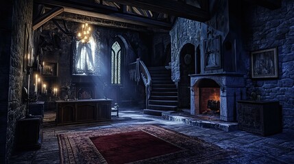 Obraz premium Haunted Castle Mountain interior 