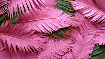 Fototapeta premium Pink and green leaves with pink stems