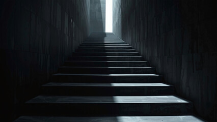 Fototapeta premium Illuminated Staircase in Dark Environment.