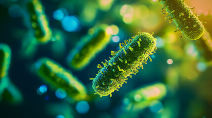 Fototapeta premium bacteria under microscope