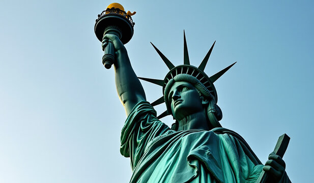statue liberty ano novo brazil features dramatic copper exterior intricate details ornate decorations massive structure