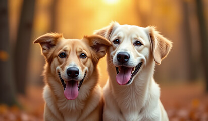 two dogs bring happy times new year together