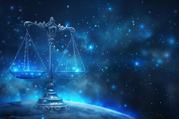 Astrological abstract composition with Libra zodiac sign symbol