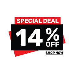 Special deal 14 off price marketing blue color design.