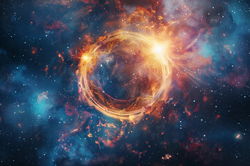 Astrological composition with empty starry sky for zodiac sign symbol