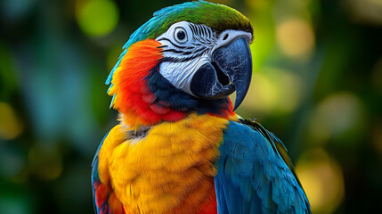 Obraz premium Colorful Macaw Parrot Close Up Photo