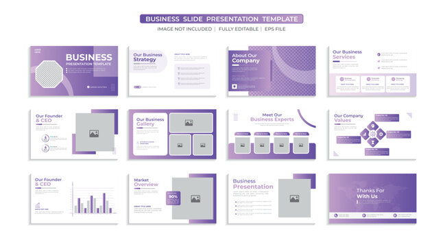 Creative business presentation slides template design set
