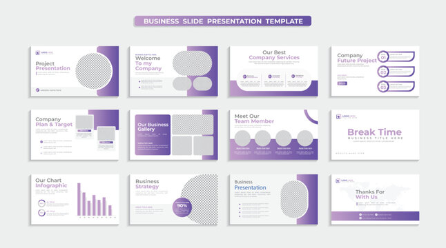 Creative business presentation slides template design set