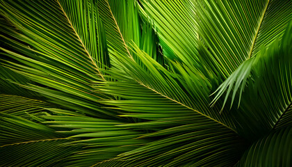 Obraz premium Tropical green palm leaf