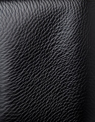 Close up of natural black leather background