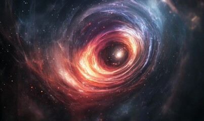 Obraz premium A fiery, swirling nebula with stars.