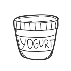 Vector outline yogurt icon. Dairy product for menu breakfast and design market.