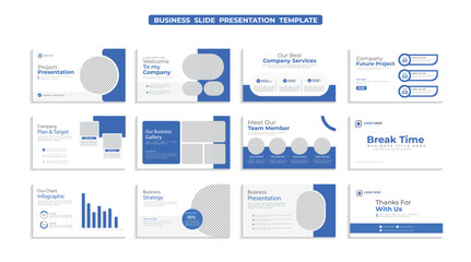 Creative business presentation slides template design set